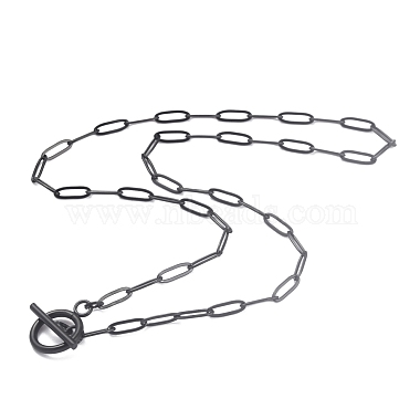 304 Stainless Steel Paperclip Chain Necklaces(NJEW-O124-02EB)-2