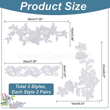3 полиэстеровые нашивки с компьютерной вышивкой в виде цветка(PATC-NB0001-06)-2