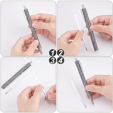 stylos à bille créatifs en plastique à motif de larme Gorgecraft(AJEW-GF0004-65)-4