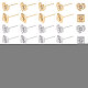 Unicraftale 60Pcs Square & Heart 304 Stainless Steel Ear Stud Components(DIY-UN0002-76)-1