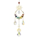 7 Chakra Gemstone & Lotus Moon Hanging Ornaments(HJEW-TA00176)-1