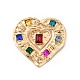 Colorful Rhinestone Double Heart Lapel Pin(JEWB-P014-06G)-1