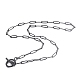 304 Stainless Steel Paperclip Chain Necklaces(NJEW-O124-02EB)-2