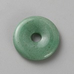 Natural Green Aventurine Pendants, Donut/Pi Disc Charms, 30x5.5mm, Hole: 6mm(G-WH0016-54B)