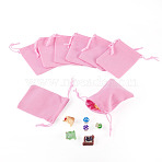 20Pcs Rectangle Velvet Drawstring Pouches, Candy Gift Bags Christmas Party Wedding Favors Bags, Pink, 9x7cm(TP-TA0001-03A)