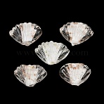 Handmade Lampwork Beads, Shell Shape, Clear, 16~17x22.5~23x9.5mm, Hole: 1.6mm(LAMP-K047-02B)