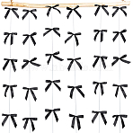 6Pcs Polyester Bowknot Hanging Streamer, for Festive & Party Decoration, Black, 2000mm(AJEW-SP0002-71A)