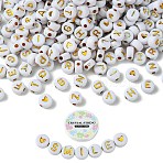 DIY Bracelet Making Kits, Including Heart & Letter Flat Round Acrylic Beads, Elastic Thread, White, 550Pcs/bag(DIY-YW0008-34A)