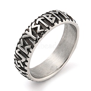 304 Stainless Steel Ring, Rings, Symbol, 7mm, Inner Diameter: 19mm(RJEW-B055-03AS-01)