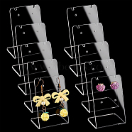 Elite Transparent Acrylic Slant Back One Pair Earring Display Stands, L-shaped Earring Holder, Clear, 3.6x4.95x7cm(EDIS-PH0001-68)