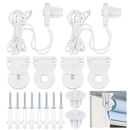 Beaded Chain Rolling Blind Replacement Repair Kit, 25mm Roller Blind Fittings, including Screws, Anchor Plug, Bracket, Bead Chain, White, 2 sets/bag(FIND-WH0044-16)