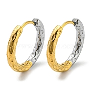 Two Tone 304 Stainless Steel Hoop Earrings for Women, Golden & Stainless Steel Color, 17x2.5mm(EJEW-Q790-01B)