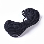 7 Strand Core Parachute Cords, Polyester Cords, Black, 4.5mm, about 10.93 yards(10m)/bundle(NWIR-WH0009-11)