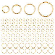 400Pcs 4 Styles 304 Stainless Steel Jump Rings, Open Jump Rings, Round Ring, Metal Connectors for DIY Jewelry Crafting and Keychain Accessories, Real 18K Gold Plated, 20~21 Gauge, 4~8x0.7~0.8mm, Inner Diameter: 2.6~6.4mm, 100pcs/style(STAS-GA0001-53)