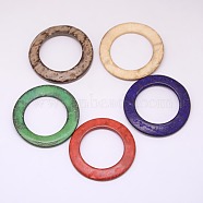 Dyed Wood Jewelry Findings Coconut Linking Rings, Mixed Color, 38x2~5mm(COCO-O006A-M)
