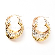 304 Stainless Steel Hoop Earrings, Split Earrings, Multi-color, 37x26x11mm, Pin: 0.7mm(EJEW-C501-17M)