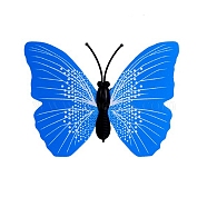 PVC Plastic Butterfly Decorations, for Fridge Magnets or Wall Decorations, Deep Sky Blue, 60x45mm(DJEW-WH0012-05C)