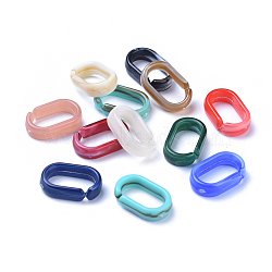 Acrylic Linking Rings, Quick Link Connectors, Imitation Gemstone Style, For Cable Chains Making, Oval, Mixed Color, 18.5x11.5x5mm, Inner Measure: 14x7mm, about 1130pcs/500g(OACR-T008-05-M)