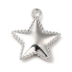 Rack Plating Alloy Pendants, Cadmium Free & Lead Free, Star Charms, Platinum, 15.5x13.5x2.5mm, Hole: 1.6mm(PALLOY-K256-12P)