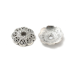 Tibetan Style Alloy Beads, Cadmium Free & Lead Free, Flower, Antique Silver, 13x2.5mm, Hole: 2mm(TIBE-P003-65AS)