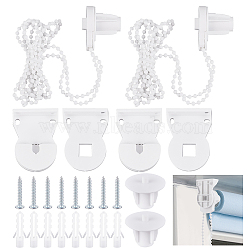 Beaded Chain Rolling Blind Replacement Repair Kit, 25mm Roller Blind Fittings, including Screws, Anchor Plug, Bracket, Bead Chain, White, 2 sets/bag(FIND-WH0044-16)