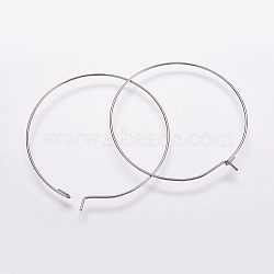 316 Surgical Stainless Steel Hoop Earrings Findings, Wine Glass Charms Findings, Stainless Steel Color, 25x0.8mm, Inner Diameter: 23.5mm, 20 Gauge(STAS-K146-039-25mm-0.8)