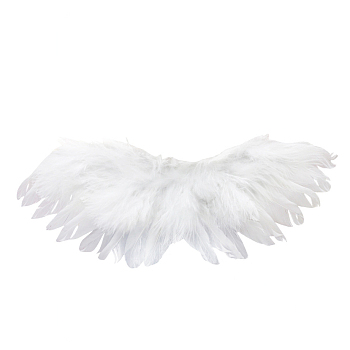 Mini Doll Angel Wing Feather, with Elastic Rope, for DIY BJD Makings Decorations Accessories, White, 40x160mm
