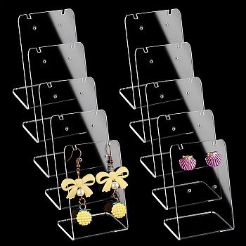 Elite Transparent Acrylic Slant Back One Pair Earring Display Stands, L-shaped Earring Holder, Clear, 3.6x4.95x7cm