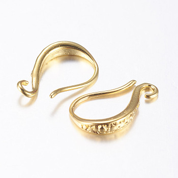 Brass Earring Hooks, with Horizontal Loop, Golden, 15x9x2mm, Hole: 1mm, Pin: 0.8mm