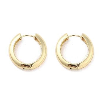 Brass Hoop Earrings, Long-Lasting Plated, Lead Free & Cadmium Free, Ring, Real 18K Gold Plated, 6x24mm
