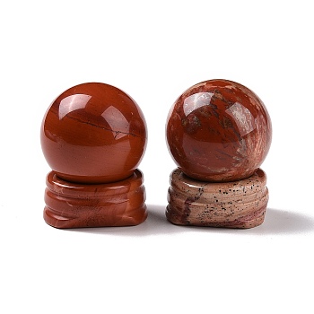 Natural Red Jasper Display Decorations, Gemstone Sphere, Round, 30x39mm