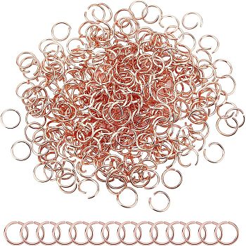 Unicraftale 300Pcs 304 Stainless Steel Jump Rings, Open Jump Rings, Rose Gold, 21 Gauge, 6x0.7mm