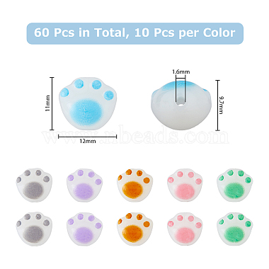 dicosmétique 60pcs 6 couleurs perles acryliques opaques(SACR-DC0001-05)-2