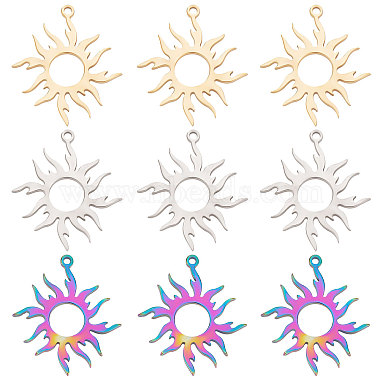 Mixed Color Sun 304 Stainless Steel Pendants