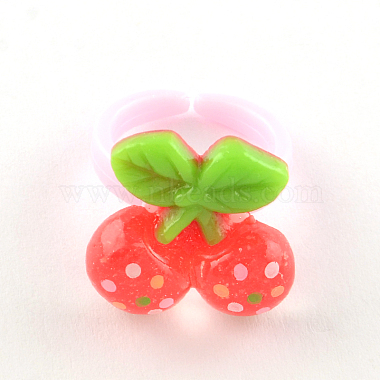 Cute Animal Imitation Jade Acrylic Kid's Cuff Rings(RJEW-R130-01-B)-4