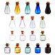 Benecreat 18piezas 18 adorno de botellas de corcho de vidrio de colores(AJEW-BC0003-98)-1