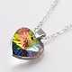 Heart Electroplated Glass Pendant Necklaces(NJEW-JN01390)-3