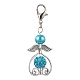 5pcs 5 couleurs décorations de pendentif en perles de verre ange(HJEW-JM01744)-4