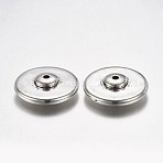 CCB Plastic Beads, Flat Round, Antique Silver, 20x6mm, Hole: 2mm(CCB-G003-17AS)