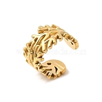 304 Stainless Steel Cuff Earrings, Coral Shape, Real 18K Gold Plated, 13.5x13x9mm(EJEW-F386-01G)