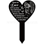 Acrylic Garden Stake, Ground Insert Decor, for Yard, Lawn, Garden Decoration, Heart with Memorial Words, Angel & Fairy, 258x158mm(AJEW-WH0365-033)