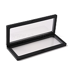 Polyethylene(PE) 3D Floating Frame Display Holder, for Jewelry Necklace Bracelet Display, Rectangle, Black, 23.2x9x2cm, Inner Diameter: 21x6.8cm(CON-WH0087-43)