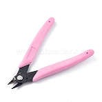Carbon Steel Jewelry Pliers, Flush Cutter, Shear, with Plastic Handles, Pearl Pink, 12.8x4.3x1cm(PT-Z001-02A)