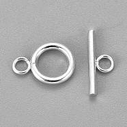 304 Stainless Steel Toggle Clasps, Silver, Ring: 16.5x12x2mm, Hole: 3mm, Bar: 18x7x2mm, Hole: 3mm(X-STAS-H380-03S)