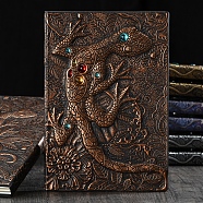 3D Embossed PU Leather Notebook, A5 Lizard Pattern Journal, for School Office Supplies, Red Copper, 215x145mm(OFST-PW0009-008B)