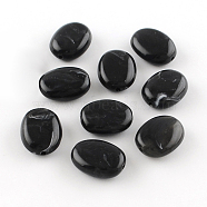 Oval Imitation Gemstone Acrylic Beads, Black, 19x15x7mm, Hole: 2mm, about 330pcs/500g(OACR-R047-01)
