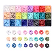 240g 24 Colors Handmade Polymer Clay Beads, Heishi Beads, for DIY Jewelry Crafts Supplies, Disc/Flat Round
, Mixed Color, 4x1mm, Hole: 1mm, 10g/color(CLAY-JP0001-09-4mm)