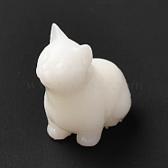 3D Resin Model, UV Resin Filler, Epoxy Resin Jewelry Making, Cat, White, 19x12x20mm(DIY-F090-03B)
