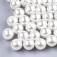 Imitation Pearl Acrylic Beads, Round, Creamy White, 10.00mm, Hole: 2.00mm(X-SACR-S028-01)