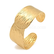 Real 18K Gold Plated 304 Stainless Steel Cuff Bangles, Twist, Inner Diameter: 2-5/8x2-1/4 inch(6.6x5.65cm)(BJEW-L695-001G-01)